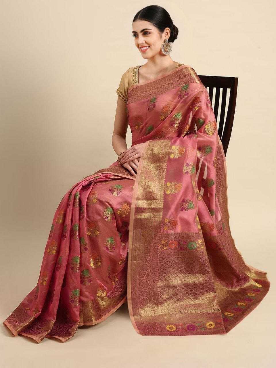 YNF ORGANZA SILK PVC MULTIPLE WHOLESALE SAREES MANUFACTURER